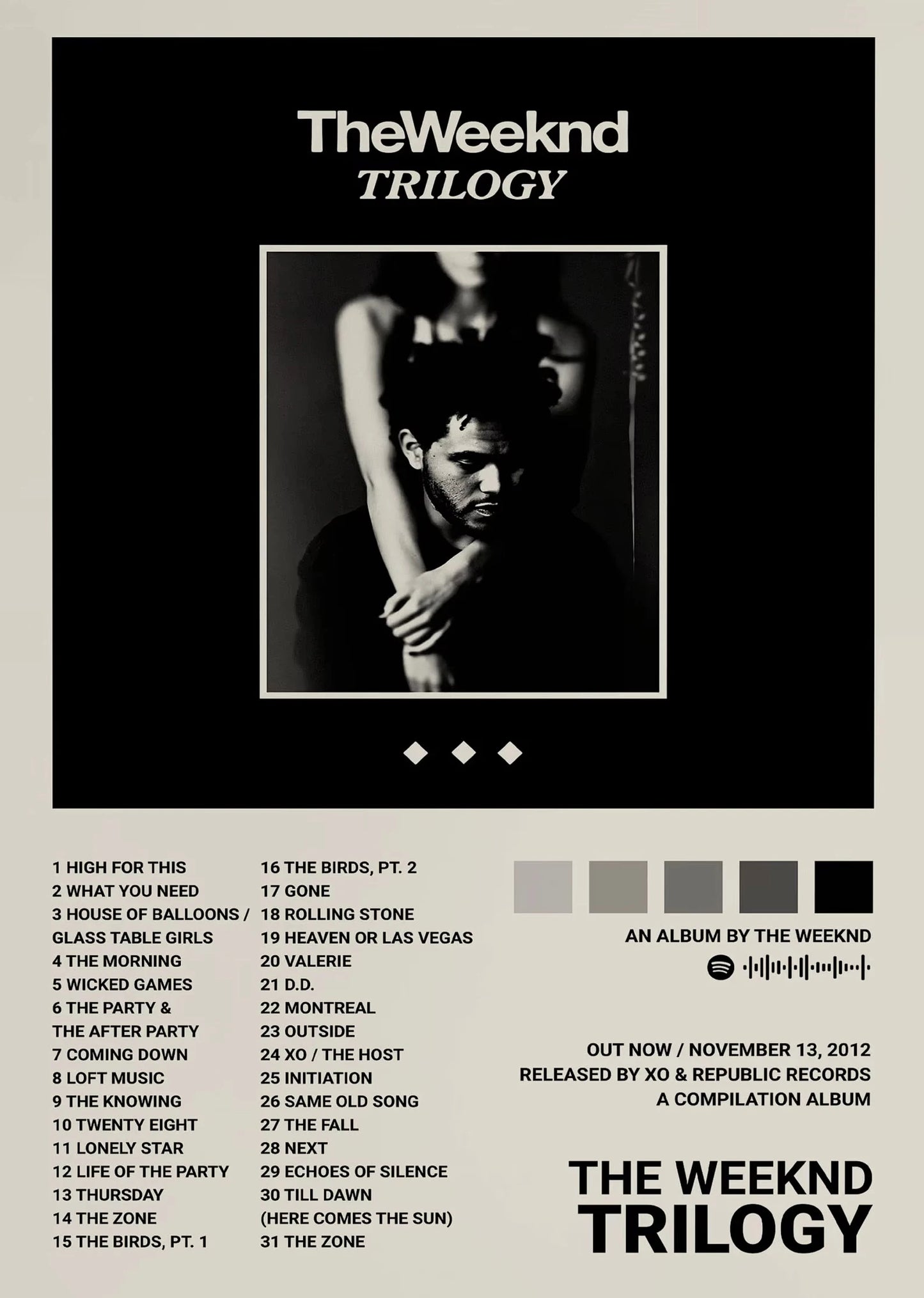 The Weeknd Hip Hop Canvas Wall Art — Music Poster Print for Home Decor