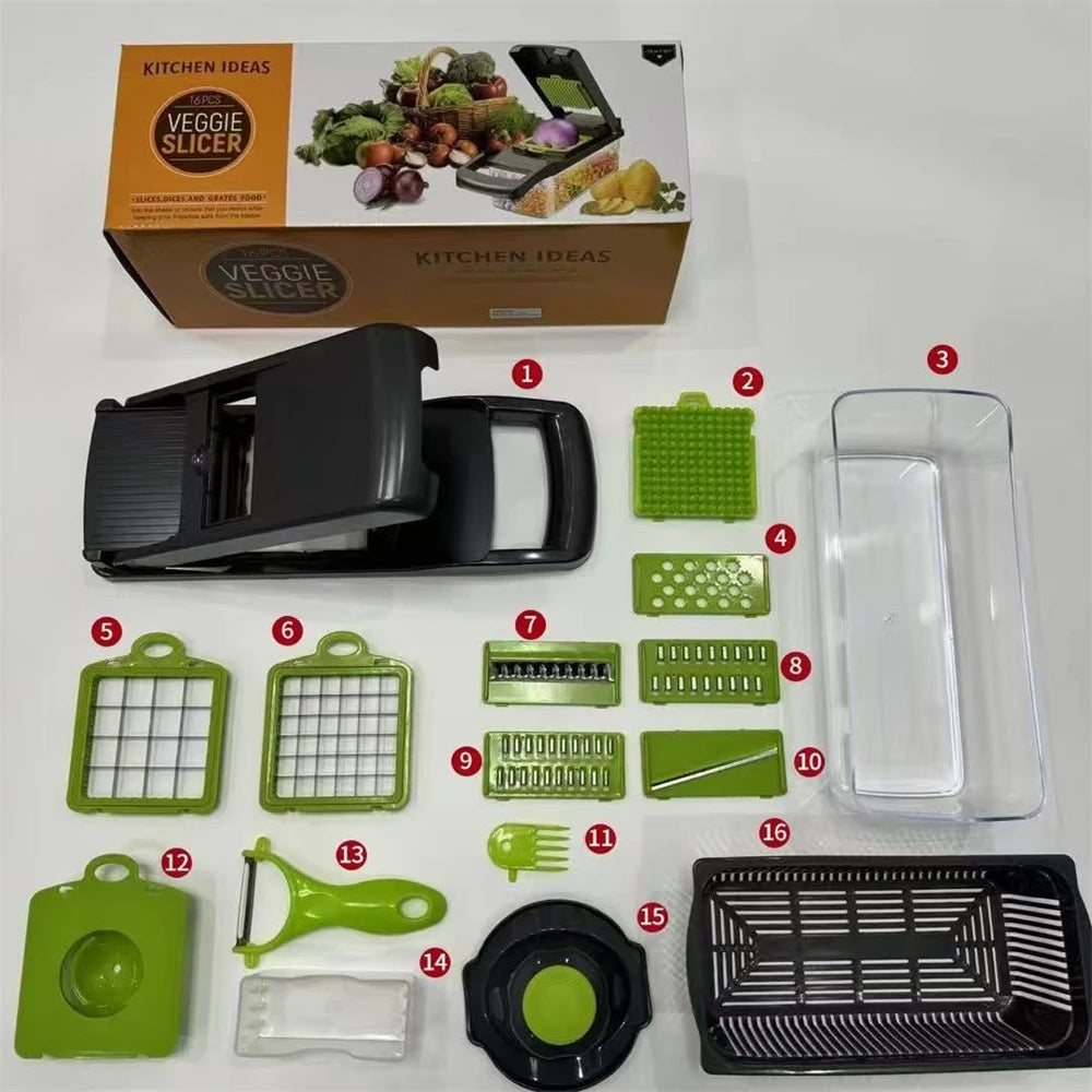 12/16-Piece Multifunctional Vegetable Cutter & Slicer Set