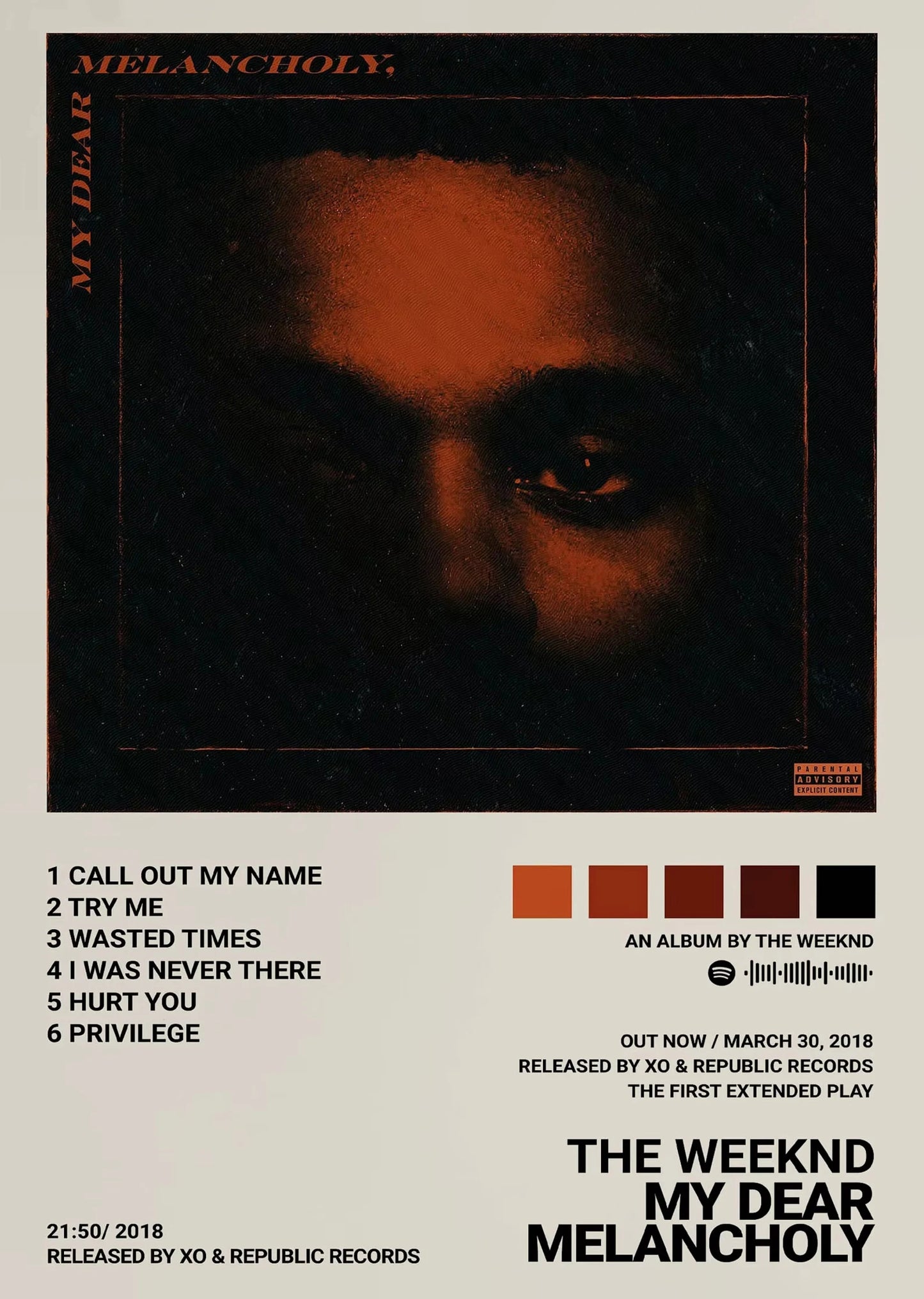 The Weeknd Hip Hop Canvas Wall Art — Music Poster Print for Home Decor