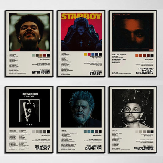 Music Album Star The Weeknd Hip Hop Posters Prints Canvas Painting Singer Wall Art Picture for Living Room Home Decoration Gift